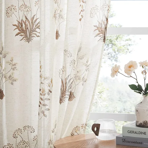 Vista 36 de KGORGE Cortinas opacas para sala de estar, aislamiento térmico, cortinas insonorizadas y cortinas estilo rústico estilo bohemio para cocina