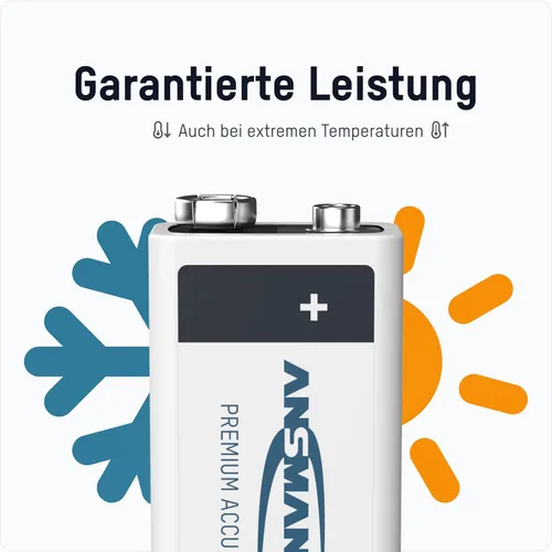 Vista 5 de ANSMANN Baterías recargables de 9 V 300 mAh precargadas de baja autodescarga NiMH batería de 9 voltios Batería de 9 V (paquete de 4)