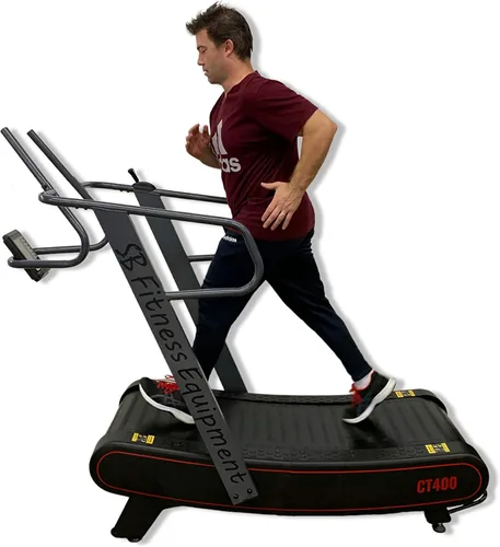 Vista 2 de SB Fitness Equipment CT400 Cinta de Correr Curvada Comercial Autogenerada para Ejercicio y Entrenamiento con 3 Niveles de Resistencia y Pantalla