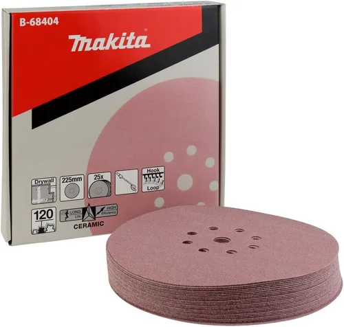 Vista 2 de Makita B-68557 Disco abrasivo redondo de 9 pulgadas, gancho y bucle, grano 120, 25/paquete