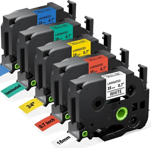 Vista 13 de Labelife - Cinta para etiquetadora de 18 mm, transparente TZe-141, compatible con Brother P Touch TZe TZ, cinta de 18 mm 0.7 laminada, transparente