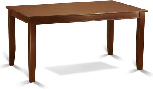 Vista 3 de East West Furniture DUEN5-MAH-66 - Juego de mesa de comedor de 5 piezas para 4 personas, incluye una mesa de cocina rectangular y 4 sillas de Negro