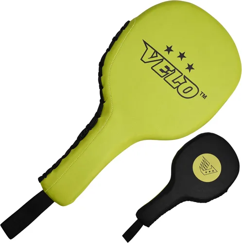 Vista 6 de VELO Taekwondo Kick Pad de cuero de microfibra doble patada duradera almohadillas de golpe Kickboxing Entrenamiento Combate Deportes Karate Target