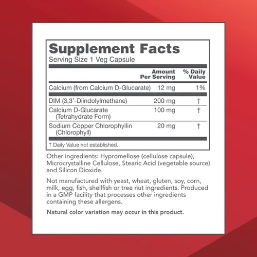 Vista 2 de PROTOCOL FOR LIFE BALANCE DIM 200 Plus CDG - 200 mg - Suplemento de calcio y DIM - para limpiar desintoxicación y metabolismo hormonal - Glucarato
