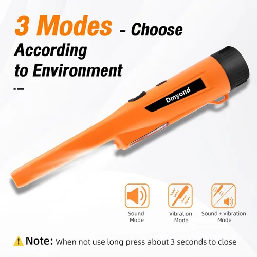 Vista 3 de Dmyond Detector de Metales Pinpointer y Accesorios - Varilla Puntera de Mano Impermeable Completa IP68 con 3 Modos - Incluye Tamiz para Arena