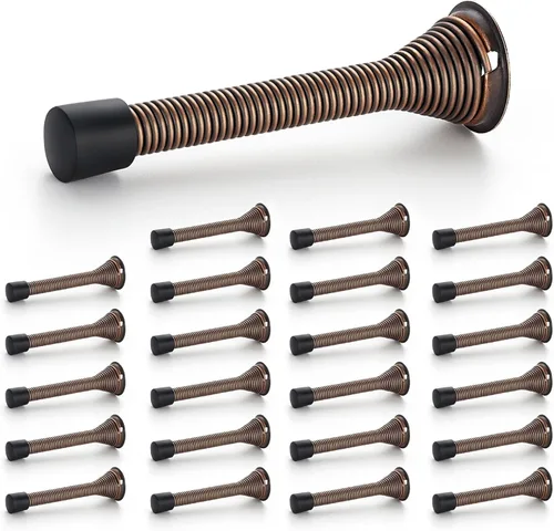 Vista 29 de Ravinte Topes de puerta, paquete de 6 topes de puerta de resorte negros con parachoques de goma, topes de puerta para parte inferior de la puerta