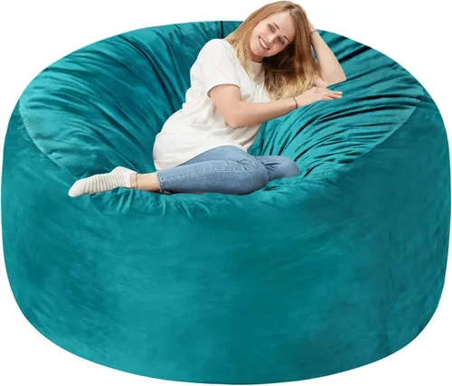 Vista 298 de de 3 pies con relleno de espuma viscoelástica, puf grandes, sofá suave con funda de terciopelo holandés, 36 x 36 x 24 pulgadas (morado)