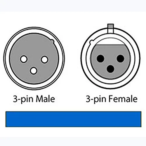 Vista 2 de 4 unids 3.3 ft largo DMX 512 XLR cable DMX 3.2t 3 Pin verdadero DMX cable macho a hembra para DMX micrófono etapa luces