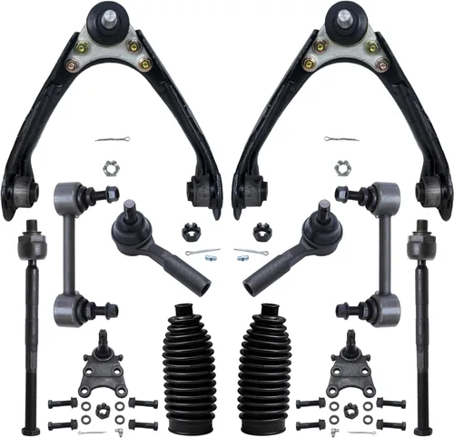 Vista 34 de Detroit Axle – 12 brazos de control superiores e inferiores delanteros con rótulas, barras de unión exteriores e interiores con topes, barras