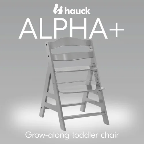 Vista 4 de hauck Alpha+ Grow Along Seat - Silla elevada de madera de haya maciza con Asiento gris
