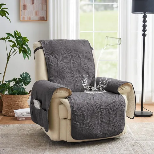 Vista 2 de Fundas acolchadas para silla reclinable, fundas reclinables repelentes al agua, funda reclinable Lazy Boy de ajuste cómodo, funda reclinable apta