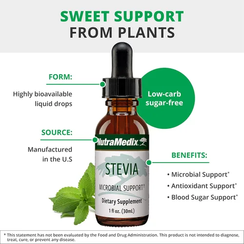 Vista 4 de Suplemento herbal de Stevia, 1 onza