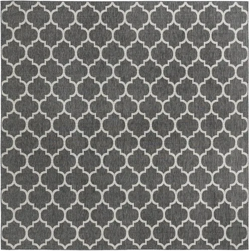 Vista 38 de Unique Loom Outdoor Trellis Collection Alfombra de Área (5' 1" x 8' Oval, Aguamarina/Gris)