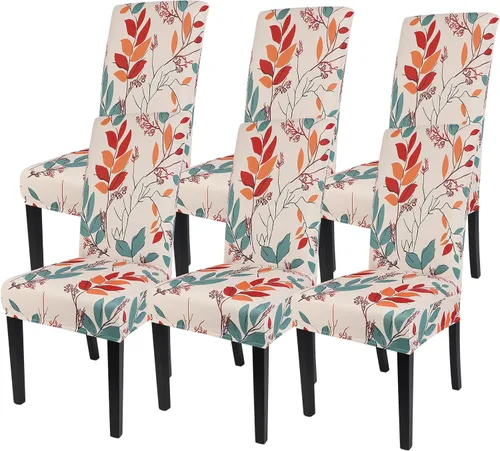 Vista 27 de SearchI - Juego de 2 fundas protectoras para sillas Parson de comedor, de elastano, súper ajuste, elástico, extraíble y lavable, para cocina