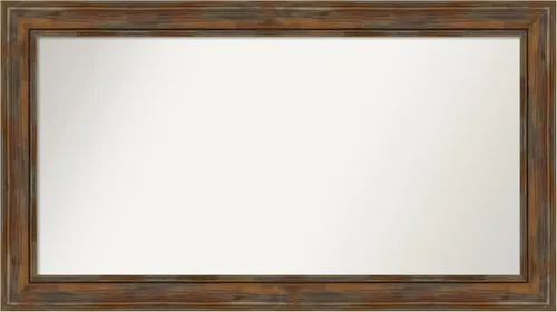 Vista 249 de Amanti Art Espejo de baño marrón para sobre fregadero, 26 x 26 pulgadas, espejo de tocador cuadrado marrón rústico Alexandria, marco de madera