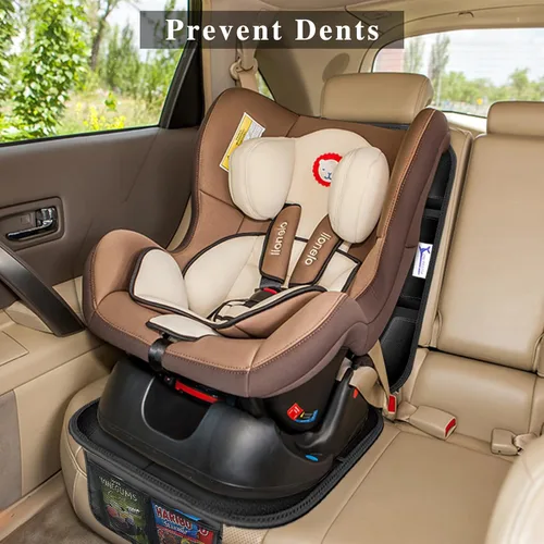 Vista 2 de Protector de asiento de automóvil, protector de asiento acolchado de goma antideslizante para asientos infantiles, protector de asiento de automóvil