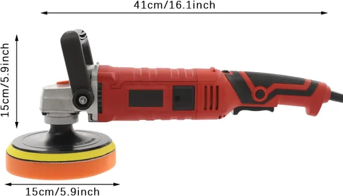Vista 4 de Máquina pulidora de automóvil, kit de pulido eléctrico profesional de 1580 W, juego de pulidor de automóvil resistente con 7 velocidades variables