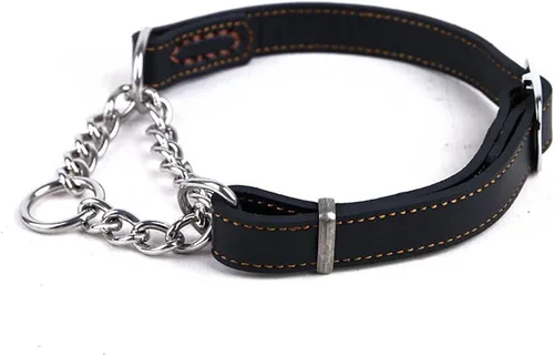 Vista 4 de Love Dream Martingale - Collar de entrenamiento de cuero para perros, cadena de acero inoxidable antiescape, sin tirones, para perros medianos