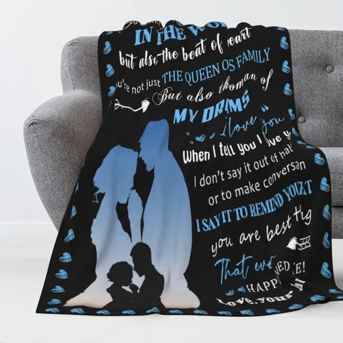 Vista 6 de TUCVHOX Manta de regalo para esposa de parte del marido, regalos de cumpleaños para esposa de parte del esposo, manta de mi esposo, regalos