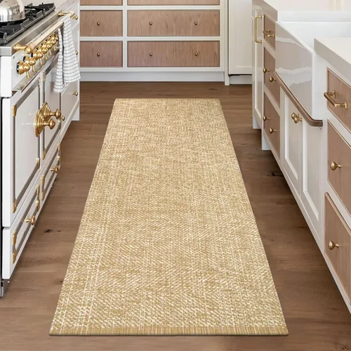Vista 35 de LEEVAN Alfombra de Pasillo de Cocina Lavable, 2' x 4.3' Alfombras de Baño Bohemias de Algodón Tostado Reversible para Entrada, Alfombra de Pasillo