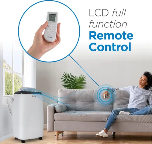 Vista 2 de Commercial Cool CPT08WB Aire acondicionado portátil con control remoto, 12000 BTU, blanco