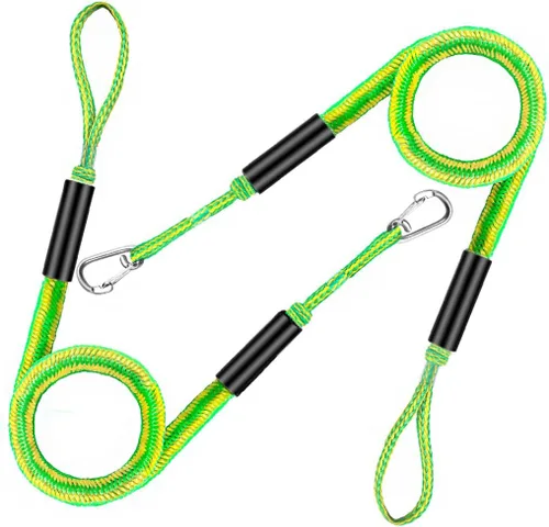 Vista 16 de Cuerda elástica para embarcaciones con clips dobles de acero inoxidable 316, accesorios para lancha baja, kayak, pontón, embarcación, waverunner