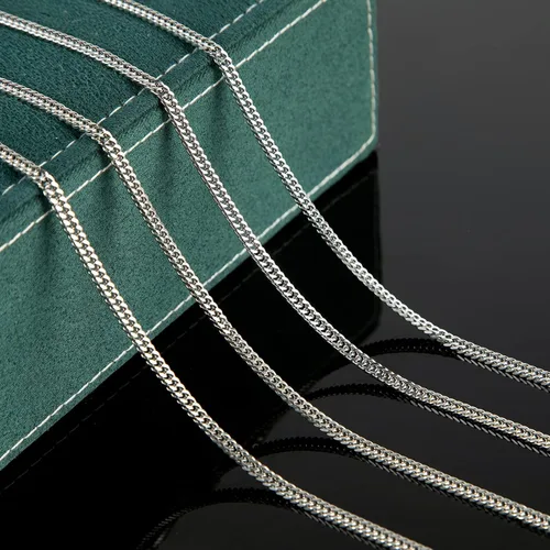 Vista 3 de YOUBEIYEE Cadena de plata a granel, suministros para hacer joyas, cadena de eslabones de acero inoxidable 304 para collar, pulsera, bricolaje