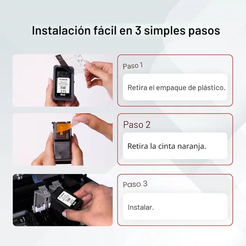 Vista 6 de Canon PG-275 - Cartucho de tinta negra original, compatible con TS3520/3522, TR4720/4722, TS3720/3722