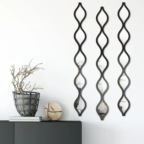 Yulejo Espejo para el hogar, 3 piezas de decoración de pared acrílica en forma de lágrima, espejo vintage boho para sala de estar, baño, dormitorio,