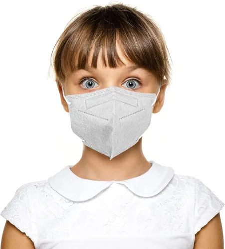 Vista 9 de Lutema Mascarilla facial para niños de 5 capas, mascarillas desechables transpirables de 5 capas para niños y niñas