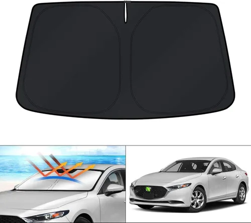 Vista 33 de KUST Parasol para parabrisas para Ford Fusion 2013-2020 2021, accesorios, pantalla de ventana, protector de visera solar, plegable, bloquea