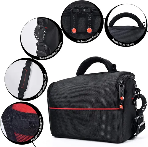 Vista 6 de FOSOTO Funda compacta para cámara de hombro con funda impermeable para lluvia compatible con Canon EOS M50 PowerShot SX420 SX430 SX70 SX50 SX30IS