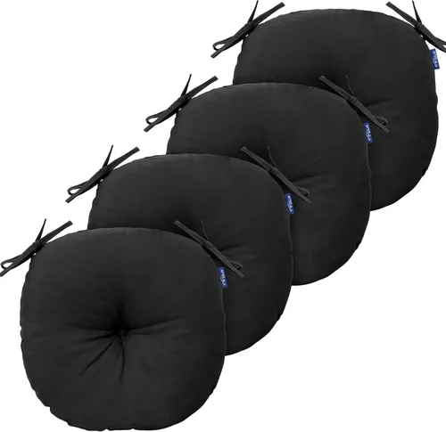 Vista 146 de Cojines de mimbre copetudos de 3 piezas para muebles de patio, cojines de mimbre para sillas de exterior con lazos, cojines de mimbre repelentes al