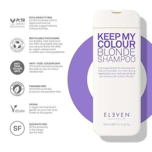 Vista 5 de ELEVEN AUSTRALIA Keep My Colour Blonde Shampoo Perfecto Para Cualquier Rubio Natural o No