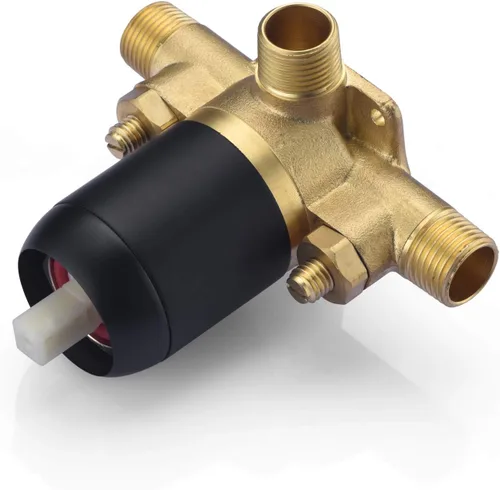 Vista 5 de sumerain Juego de grifo de ducha negro mate, cartucho de equilibrio de presión, cabezal de ducha de lluvia de 8 pulgadas, con válvulas de retención