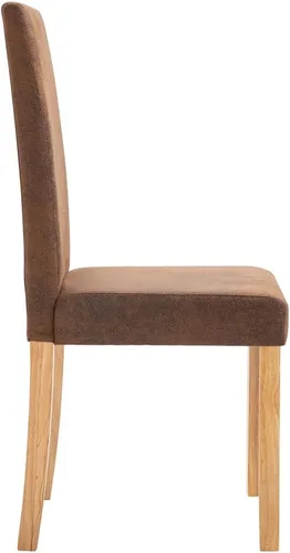 Vista 6 de Brown Faux Suede Leather Dining Chairs Set of 2, Standard Durable Kitchen Seating, Modern Dining Room Furniture