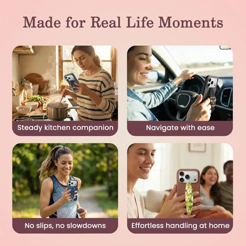 Vista 5 de Switchbands Correa de Agarre para Teléfono con Diseño de Flores – Personalizable y Reversible, Soporte de Dedos para la Parte Trasera del Teléfono