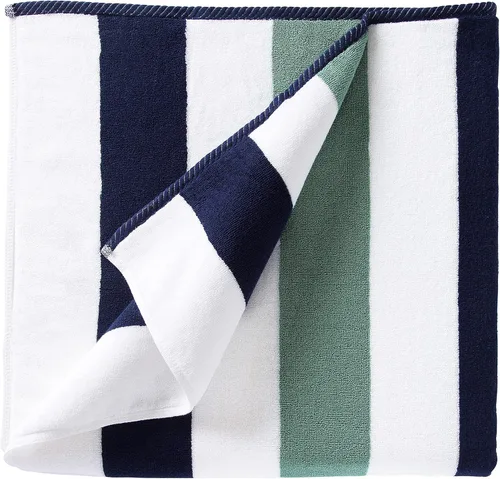 Vista 19 de Laguna Beach Textile Co. Toalla de playa Tropical Cabana - De gran tamaño, de felpa, 630 GSM de algodón - Azul Agave