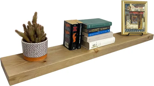 Vista 24 de Joel's Antiques Estantes flotantes de madera de 30 pulgadas para pared, 30 x 6 x 2 pulgadas, hechos de madera natural, estantes de pared rústicos