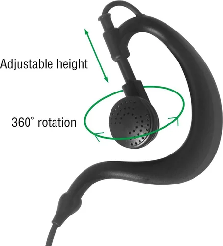 Vista 4 de Walkie Talkie Earpiece Headset for Motorola Radio cls1410 cls1110 bpr40 cp200 cp200d cp185 cp100 rdm2070d with PU G Shape Spring Wire Ear-Hook and