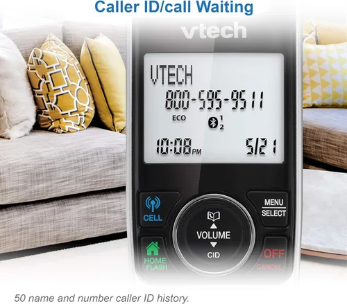Vista 7 de VTech VS112 Teléfono Inalámbrico para el Hogar con Contestador, Bloqueo de Llamadas, Identificador de Llamadas, Intercomunicador y Conectar a