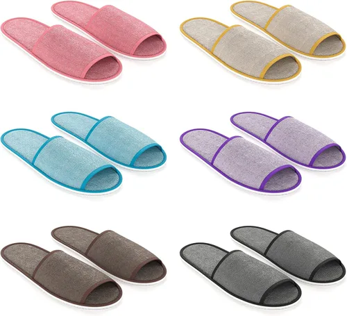 Vista 7 de Maeline Zapatillas de spa, antideslizantes, desechables, al por mayor, pantuflas de hotel para invitados, multicolor reutilizables, para interiores
