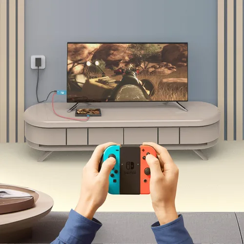 Vista 7 de YOXXZUS Switch Base portátil, adaptador de TV USB-C a HDMI para interruptorinterruptor OLED