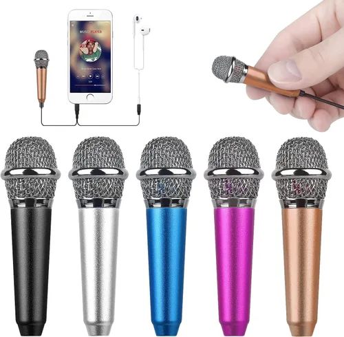 Vista 11 de Mini micrófono vocal/instrumento portátil para grabación de video de voz, canto, vlogging, podcasting, micrófono pequeño para iPhone, teléfono Negro