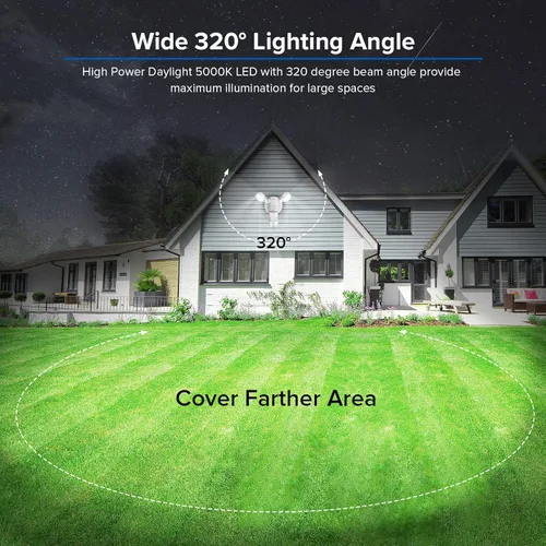 Vista 2 de SANSI Luces para exteriores con sensor de movimiento de 15 W, luces LED de seguridad de 2000 lúmenes, luz de inundación de 5000 K, luz de inundación