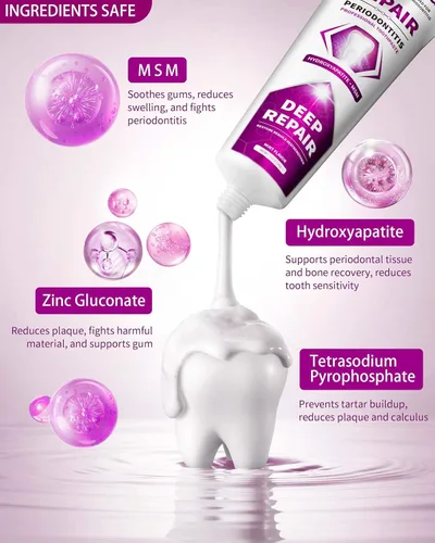 Vista 5 de Pasta de Dientes para Tratamiento de Gingivitis, Removedor de Placa para Tratamiento de Enfermedad de las Encías, Tratamiento de Periodontitis