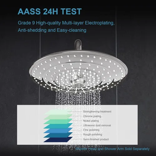 Vista 4 de OFFO Brazo de ducha con brida, 24 pulgadas níquel cepillado montaje en pared brazo de cabezal de ducha de ángulo de repuesto montado en pared