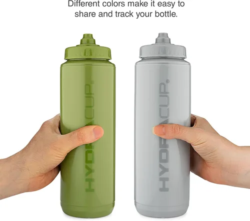 Vista 4 de Hydra Cup Sport - Paquete de 4 botellas de agua exprimibles de 32 onzas, paquete de botellas de agua deportivas con válvula de flujo rápido