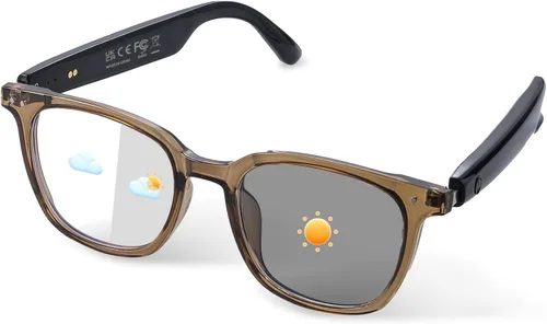 Vista 10 de Gafas inteligentes, gafas de sol polarizadas con lentes que cambian de color, resistente al agua IP65, control táctil, llamadas manos libres, marco