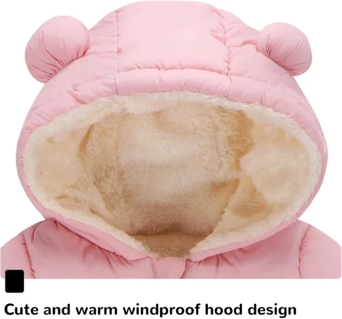Vista 2 de Fumdonnie Chaqueta de forro polar para niñas recién nacidas, abrigo de invierno para niños pequeños